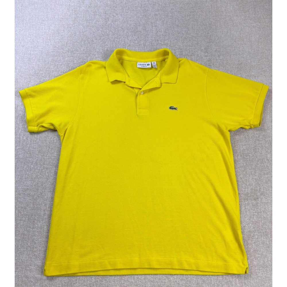 Lacoste Mens Classic Fit Cotton Pique Polo Shirt Yellow XL FR 6 FA8713
